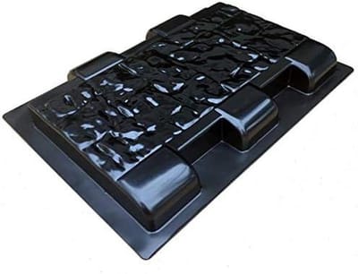 Beton Schutting Mal - Kunststof Steen - Tuinpad Maken - Unieke Vorm - 38x28cm - Zwart