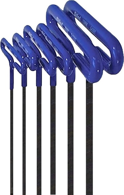 Eklind Kussen Grip T-Handvat Zeskantsleutel Set - 6 Stuks, Metrische MM Maten 2-6 (6 Inch Shaft)