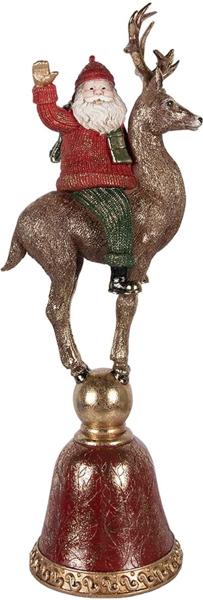 Clayre & Eef Decoratie Beeld Kerstman 24x20x63 cm Bruin Kunststof