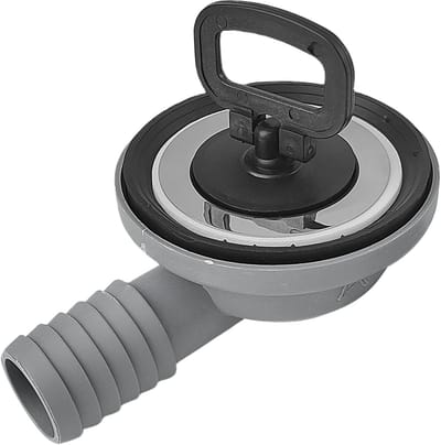 Campergootsteen, roestvrijstalen afvoerfilter met dop voor 90° afvoer, diameter uitlaatpijpopening geschikt voor caravans, campers en boten