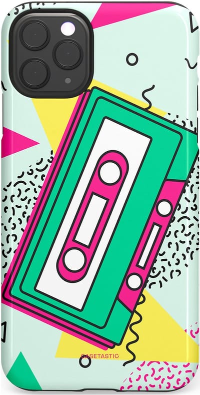Casetastic Hoesje Geschikt voor Apple iPhone 11 Pro Max - Stijlvolle Beschermende Duo-layer Case - Retro 80s muziek