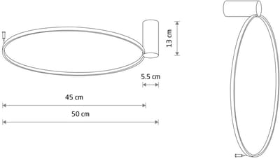 Licht-Erlebnisse - Kolo - LED - Wandlamp - 3000K - 560lm - van - Aluminium kunststof (PC) - in - Zwart