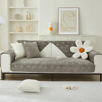 Eenvoudig Modern Pluche Verdikt Anti-Slip Bankovertrek Hoes Handdoek Winter Kristalfluweel Bankkussen Effen Kleur 70x70cm 1pc
