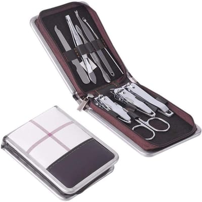 Nagelverzorgingsset - Manicure pedicure - Persoonlijke verzorging - Roestvrij staal - 9 delen - Zwart