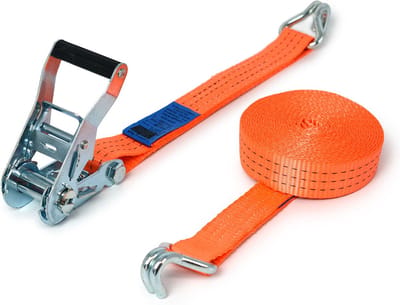 Spanband - 20x 2,5T - 6,5m - 35mm - 2-delig - spitshaken - Oranje (set van 20 stuks)