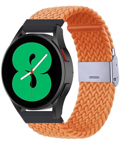 By Qubix - Braided nylon bandje - Oranje - Geschikt voor Xiaomi Redmi Watch 5 Active / Redmi Watch 5 Lite
