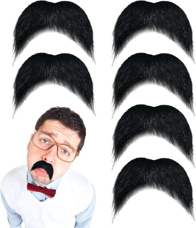 Set van 6 Zelfklevende Kunstmatige Snorren en Baarden voor Feestkostuums, Halloween en Cosplay Accessoires