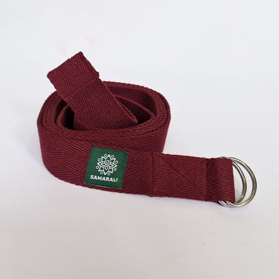 Samarali Yogariem van 100% Biologisch Katoen – 240 cm x 4 cm – Niet-Elastische Yoga Strap met RVS D-Ring – GOTS Gecertificeerd – Voor Yoga, Pilates & Stretching – 10 Kleuren