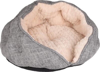 FLAMINGO - Kattengrot - Zupo - 49x49x25 - cm - rond - grijs - en - crèmekleurig