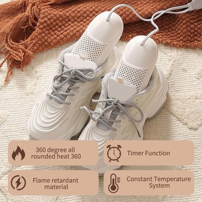 Sèche-chaussures et bottes Aoresac Désodorisant avec minuterie Chaleur et UV pour l'élimination des odeurs d'ozone pour bottes de travail Baskets blanc