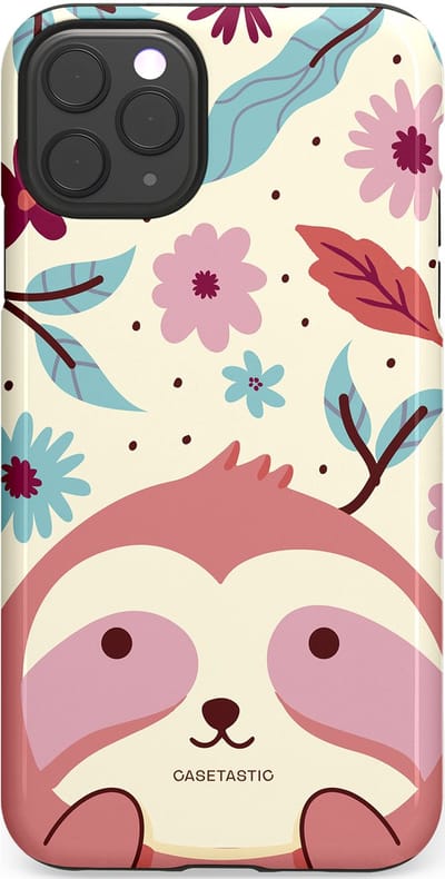 Casetastic Hoesje Geschikt voor Apple iPhone 11 Pro Max - Stijlvolle Beschermende Duo-layer Case - Luiaard knuffels
