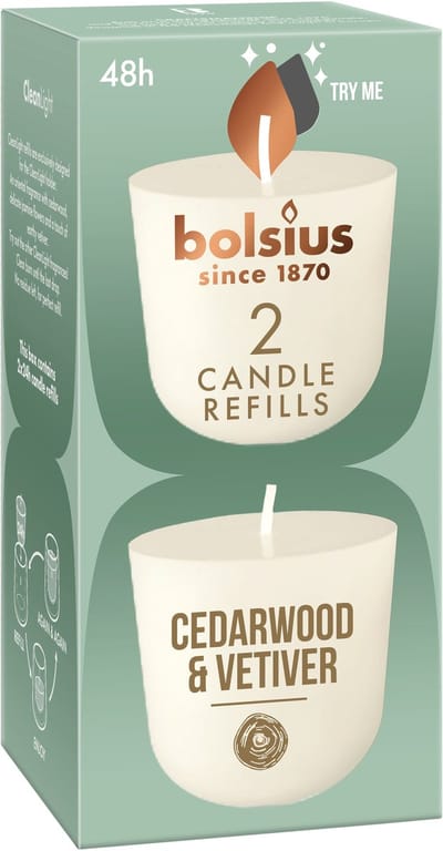 Bolsius Geurkaars Navulling Cedarwood & Vetiver -