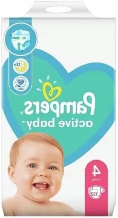 Wegwerpluiers Maat 4 - Babyluiers Actief - Lekvrije Bescherming - Sneldrogende Voering - 9-14 kg - Wit