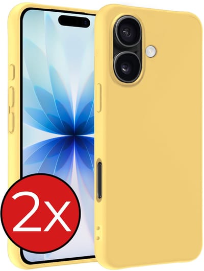 Hoesje - 2 Stuks - Geschikt voor Apple iPhone 17 - Sterk & Shockproof - Telefoonhoes - Back Cover - Case Siliconen - Telefoon Hoes - Geel