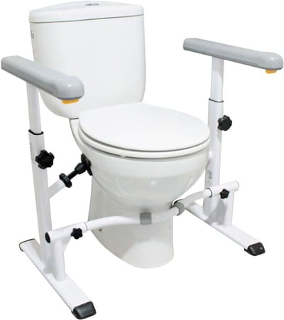 MELVRA Toiletarmleuning - Toiletsteun Verstelbaar - Breedte en Hoogte Instelbaar - Armsteun voor Ouderen en Gehandicapten - Badkamersteun - Robuust & Veilig - Wit