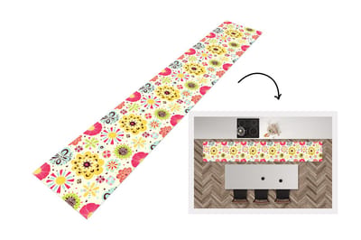 Keukenloper - Loper keuken - Hart - Bloemen - Patronen - 300x50 cm - Keukenloper vinyl