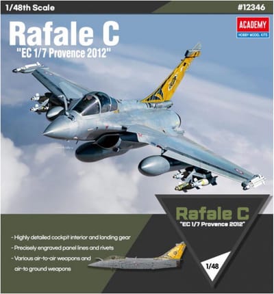 Academy Modelbouwpakket Militaire voertuigen - 12346 Dassault Rafale C - EC 1/7 Provence 2012 Plastic - 1:48 - Modelbouw
