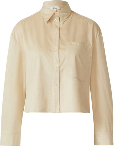 s.Oliver - female - Ingekorte overhemdblouse in velourslook