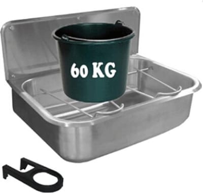 Uitstort Gootsteen Loggere 56x40 cm met Klaprooster RVS