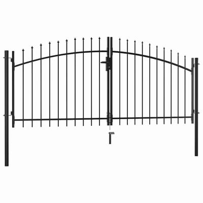 vidaXL - Dubbele - deur - hekpoort - Woerden - met - speerpunt - 299,5x149,5 - cm