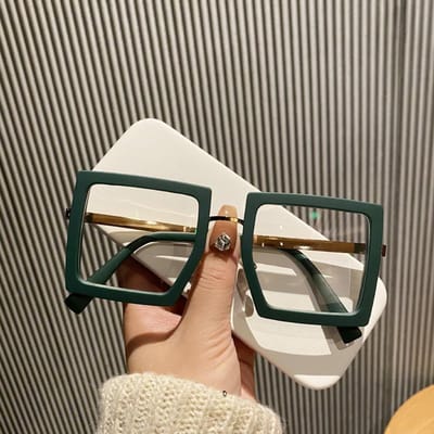 Trendy Grote Montuur Myopie Bril Unisex Mode Oversized Min Sterkte Oogbescherming 0 Tot -4 0 Luxe Vierkant -1.5