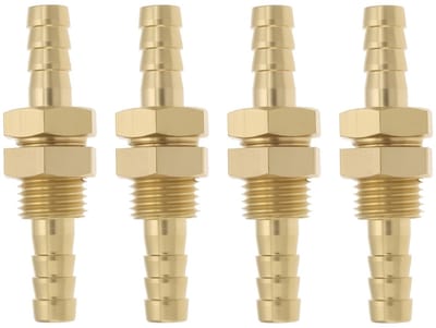 Dailygoods- Slangconnector 6mm - Messing Fitting - Schot Pijp Connector - Brandstof/Lucht/Water - 4 Stuks - Corrosiebestendig - Pijpverbinder