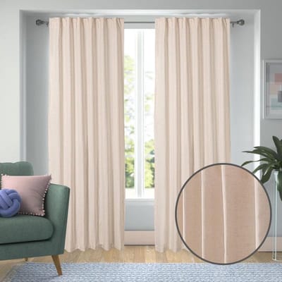 Natuurlijke Linnen Gordijnen voor Woonkamer - 96 Inch Lang, Set van 2