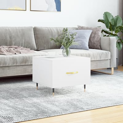 vidaXL - Salontafel - 50x50x40 - cm - bewerkt - hout - wit