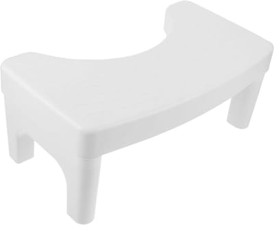 Toiletkrukje - Hurkkrukje Opstapje - Stoelgang Verbeteren - Dubbel Antislip Ontwerp - 39x22x16 cm - Wit