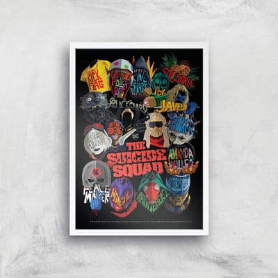 Suicide Squad Poster Giclee Art Print - A4 - White Frame