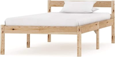 Massief Houten Bedframe - Houten Basis - Slaapkamer Inrichting - Robuuste Constructie - 100x200 cm - Bruin