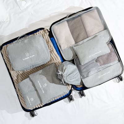 Packing Cubes Set 7-Delig - koffer organizer set - koffer organizer - Kleding organizer voor koffers, tassen en rugzakken-Gray-Reisbenodigdheden