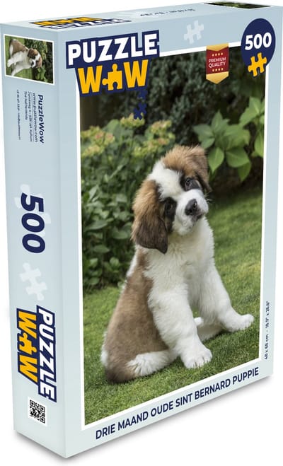 Puzzel Drie maand oude Sint Bernard puppie - Legpuzzel - Puzzel 500 stukjes