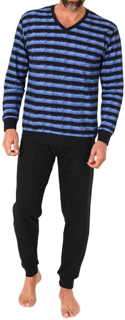 Normann herenpyjama met lange mouwen in elegante strepenlook
