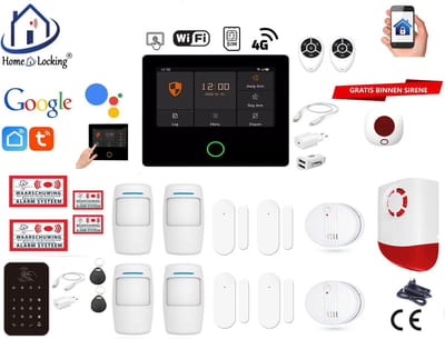 Draadloos alarmsysteem voor woning/camper/boot/caravan werkt met wifi en sim kaart en met spraakgestuurde apps. (Nederlands of Frans stem en tekst) ST01A-11