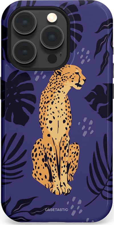 Casetastic Hoesje Geschikt voor Apple iPhone 15 Pro Magsafe - Stijlvolle Beschermende Duo-layer Case - Cheetah elegantie