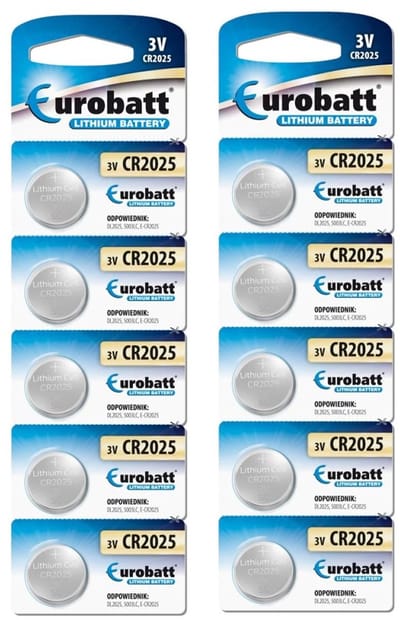 Eurobatt CR2025 Lithium Knoopcel Batterijen – 2× Blister (10 stuks) – Expiry 01‑2032