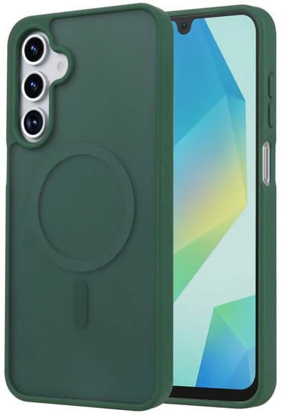 Hoesje Geschikt voor Samsung Galaxy A17 - Compatibel met MagSafe / Qi2 - Matte Beschermhoes - Back Cover met Magneet - Groen