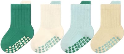 Dailygoods- Babysokken - 4/5 Paar - Antislip - Katoenen Sokken - Zacht en Ademend - Geschikt voor 0-5 Jaar - Kindersokken