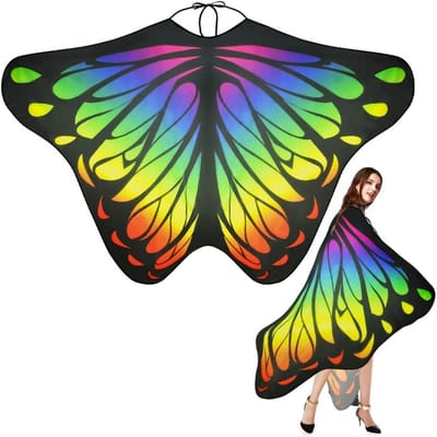 Vrouwelijke Vlinder Kostuum Cape met Kap en Vleugels voor Carnaval en Halloween Feestjes, Perfect voor Cosplay en Theatrale Optredens