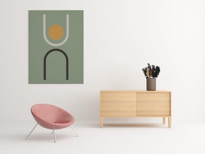 Canvas Schilderij Abstract - Moderne Kunst - Minimalistische Geometrische Lijnen - 75 x 100 cm
