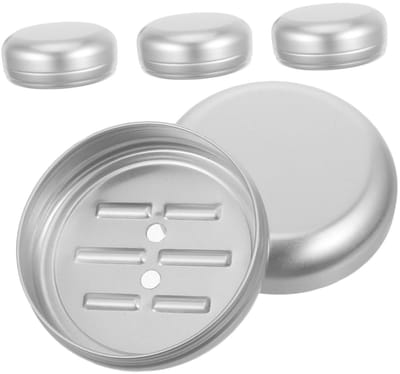 longziming -Aluminium Zeepbakje - Zeep Houder - Zeepbak - Sneldrogend Ontwerp - Afwateringsgaten - Aluminium - Duurzaam, hygiënisch, multifunctioneel - 4 Stuks