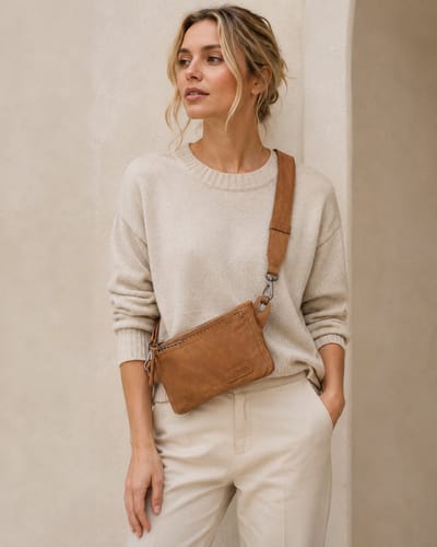 Zebra Trends Lisa Crossbody Tasje - Voor Festival - Fanny Pack met Afneembare Heupband - Camel