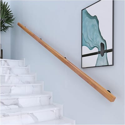 Houten Trapleuning - Grijpstang Steunstang - Veilig Traplopen - Glad Gepolijst Hout - 300cm - Houtkleur