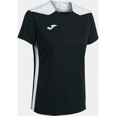 Joma Championship VI Shirt Korte Mouw Dames - Zwart / Wit | Maat: S