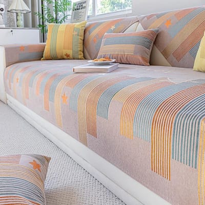 Geometrisch patroon Bankovertrek Vier Seizoenen Woonkamer Bank Armleuning Handdoek Antislip Bankhoes Meubelbeschermer 70x70cm  1pcs