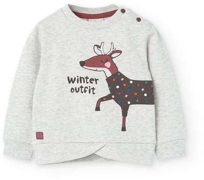 Boboli Fleece Sweatshirt Wit 18 Months Meisjes