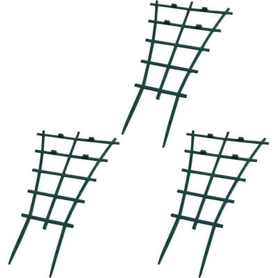 Treillis de jardin en plastique pour plantes grimpantes superposées, Support pour plantes de jardin, fleurs et légumes 3pcs black