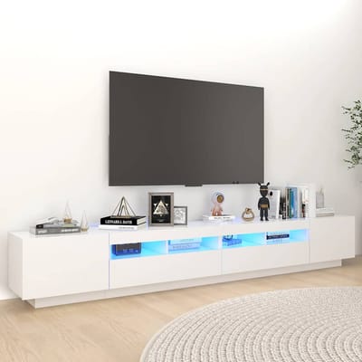 vidaXL - Tv-meubel - met - LED-verlichting - 260x35x40 - cm - wit