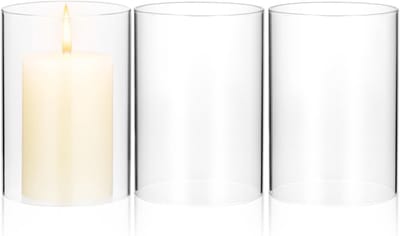 HOMSFOU 3pcs for Column Transparent Cover Vase Home Hurricanes Chandelier Ends *cm Chimney Canister CM Supplies - ShopVlot